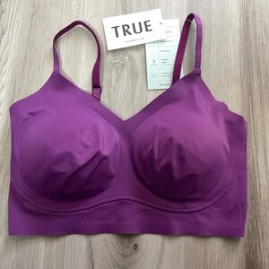 NWT True & Co True Body Lift Purple Wireless Bra Size Small $58 MSRP